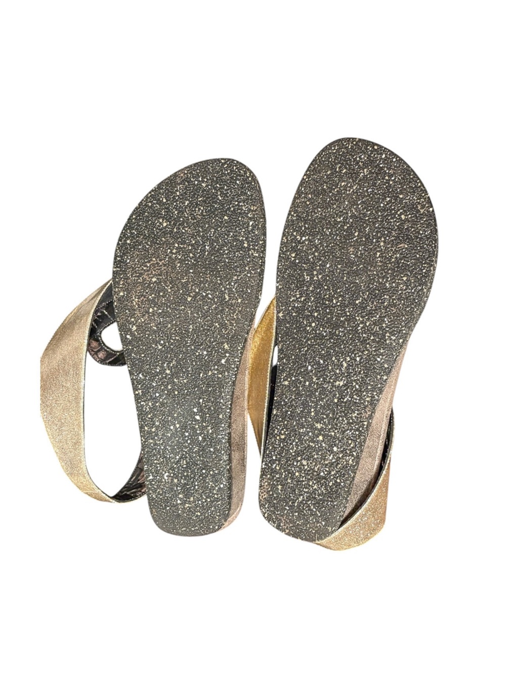 Grazia 4 - Black-Pewter flips to Sparkling Gold Wedge Sandals - Picture 11 of 11